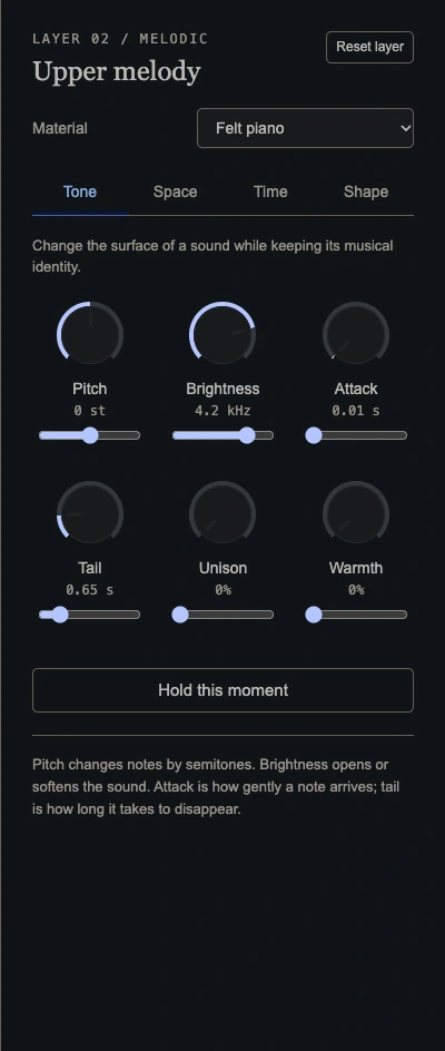 MIDI Playground effect controls and preset experiments