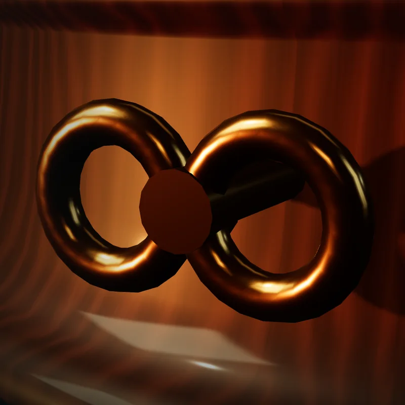 The brass winding key on the side of the music box